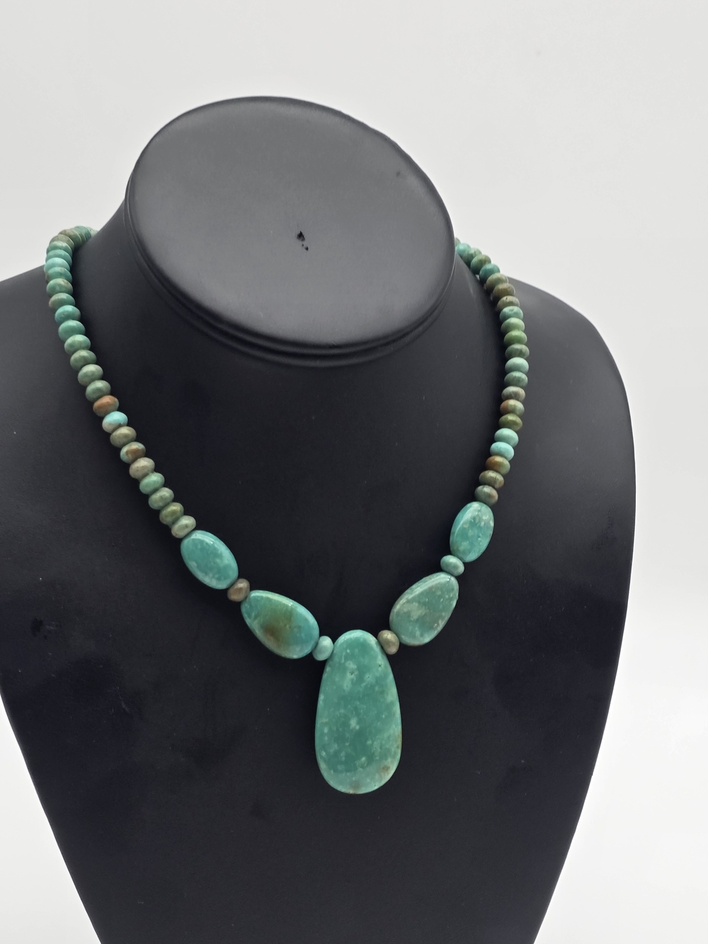 Turquoise Beaded Pendant Necklace - Women Jewelry DTR 925 Sterling Silver